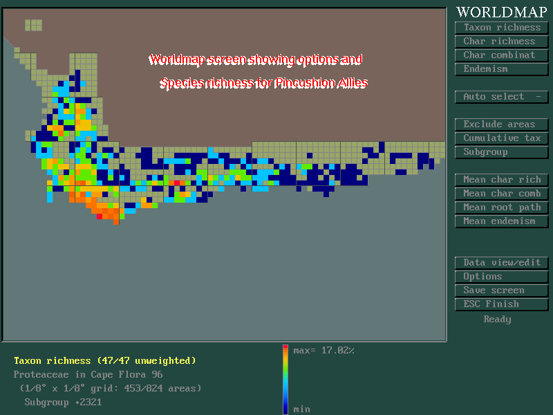 Map Species Richness for Pincusion Allies